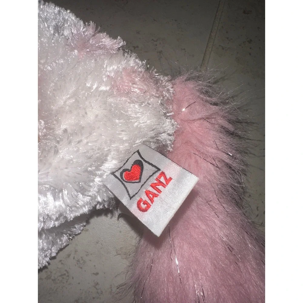 Webkinz Ganz Tickled Pink Cat Plush Stuffed Animal Toy Pink White Silver No Code
